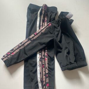 adidas Black Joggers with Pink Camo Side Stripe